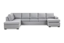 Crazy 5-seters Venstrevendt U-formet X-Large Sofa med Divan og Sjeselong i Stoff
