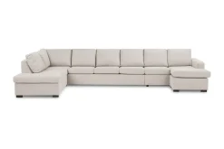 Crazy 6-seters Venstrevendt U-formet XX-Large Sofa med Divan og Sjeselong i Stoff