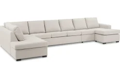 Crazy 6-seters Venstrevendt U-formet XX-Large Sofa med Divan og Sjeselong i Stoff