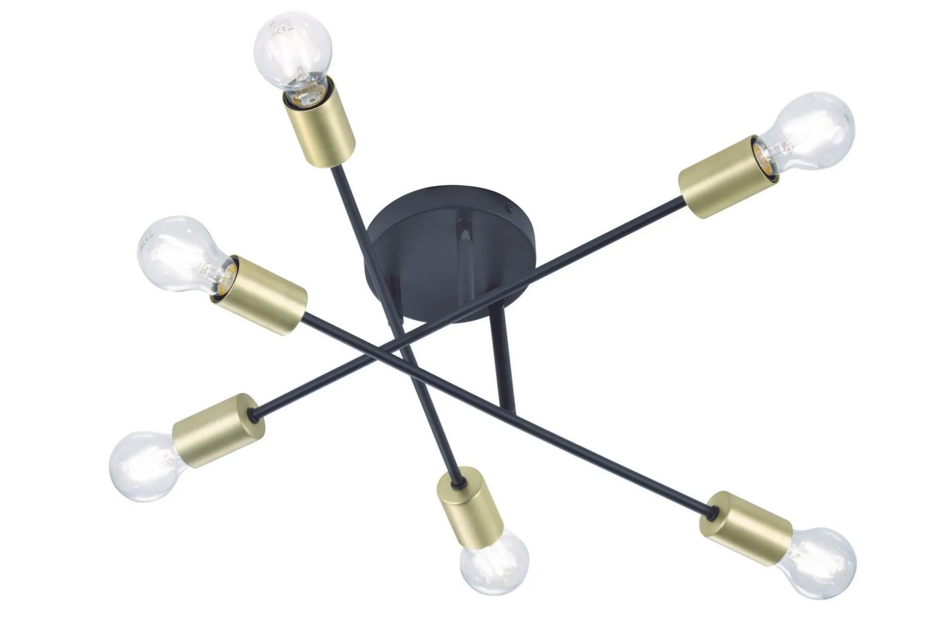 Cross Plafond 6xE27 svart / gull