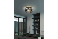 Crystel Taklampe 35 cm 3xE14 Krom/Krok glass