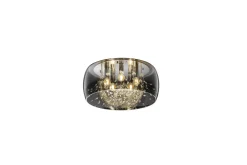 Crystel Taklampe 50 cm 5xE14 Krom/Krok glass