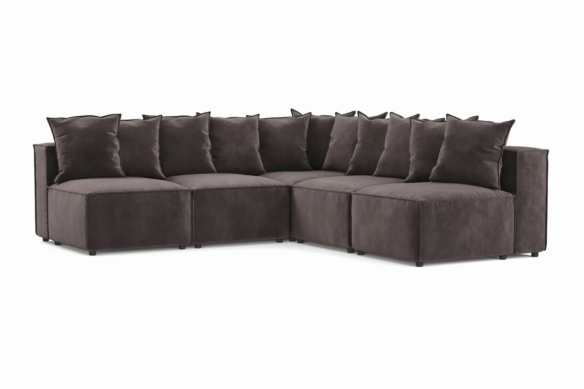 Cubo 5-seters L-formet Dyp Modulhjørnesofa i Stoff