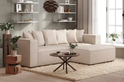 Cubo 4-seters L-formet Dyp Modulsofa med Divan i Stoff