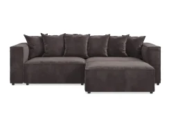 Cubo 4-seters L-formet Dyp Modulsofa med Divan i Fløyel