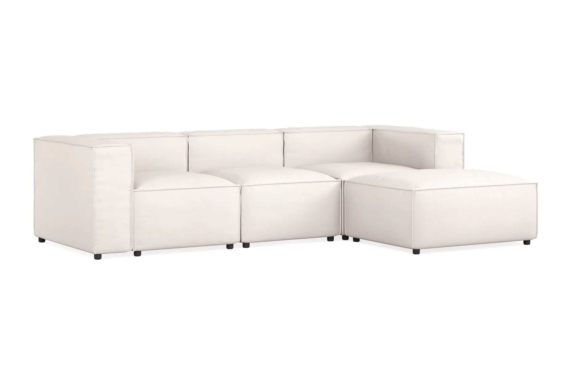 Cubo 4-seters Vendbar L-formet Dyp Modulsofa med Divan i Stoff