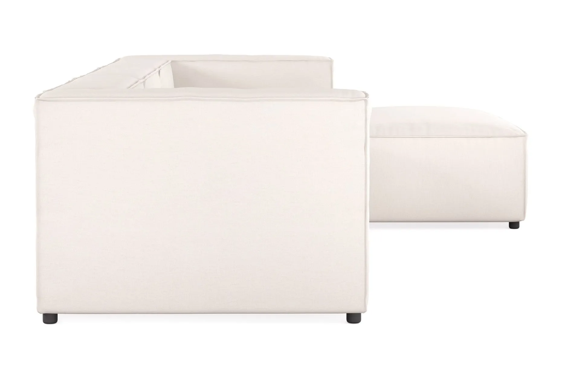 Cubo 4-seters Vendbar L-formet Dyp Modulsofa med Divan i Stoff
