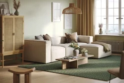 Cubo 4-seters Vendbar L-formet Dyp Modulsofa med Divan i Stoff