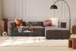 Cubo 4-seters Vendbar L-formet Dyp Modulsofa med Divan i Fløyel