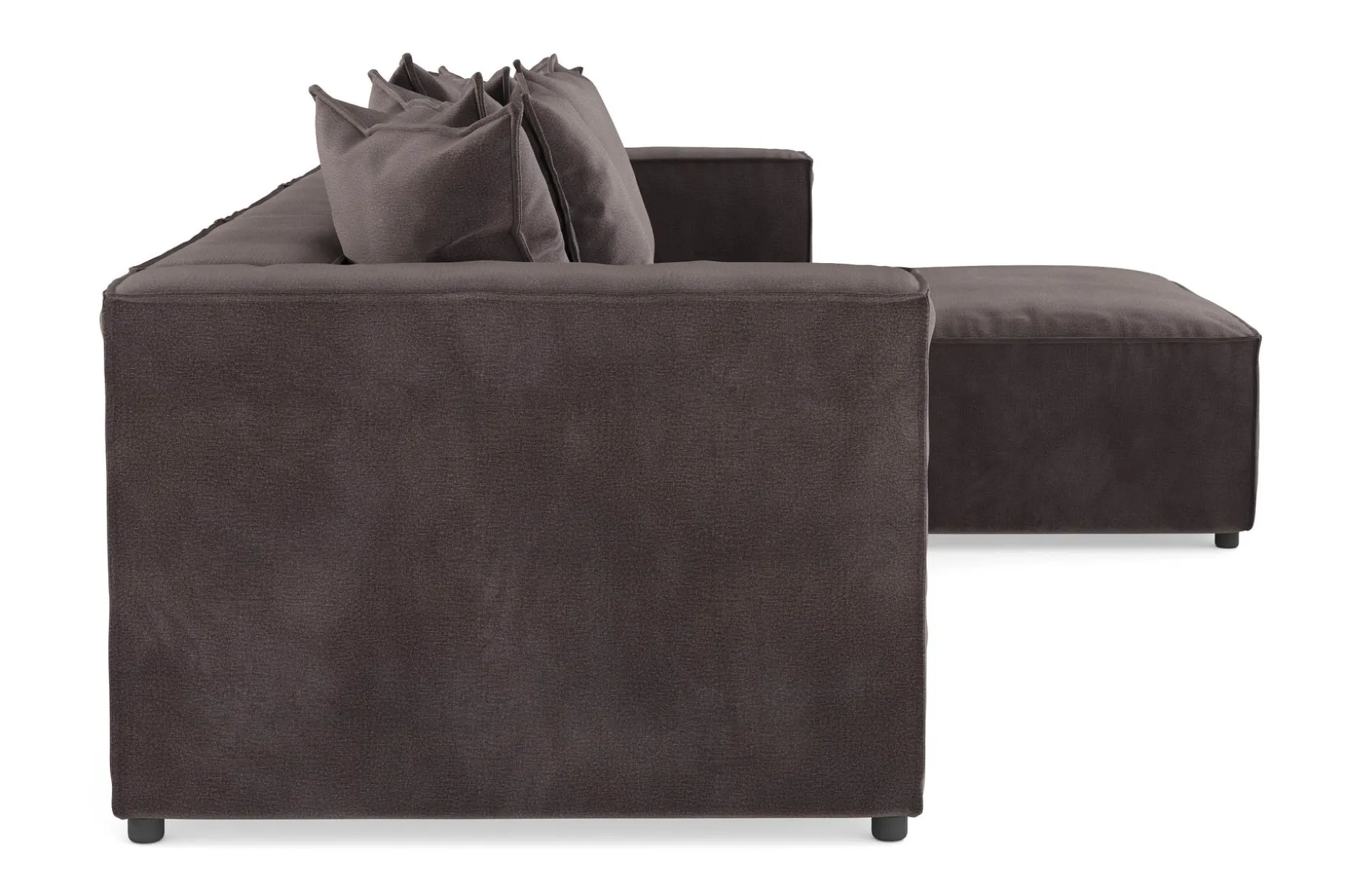 Cubo 4-seters Vendbar L-formet Dyp Modulsofa med Divan i Fløyel