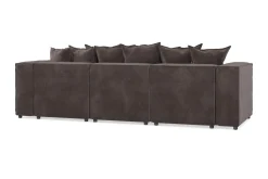Cubo 4-seters Vendbar L-formet Dyp Modulsofa med Divan i Fløyel