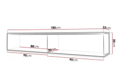Cuguen TV-benk 180 cm LED-belysning