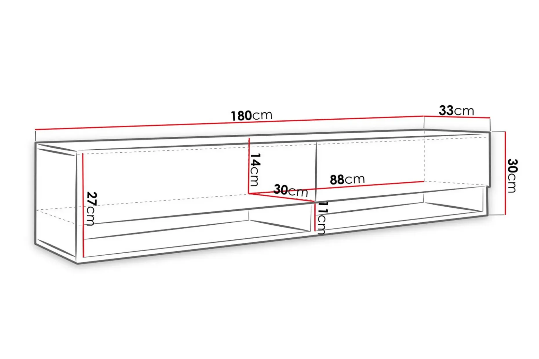Cuguen Tv-skap 180 cm RGB LED