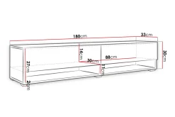 Cuguen Tv-skap 180 cm RGB LED
