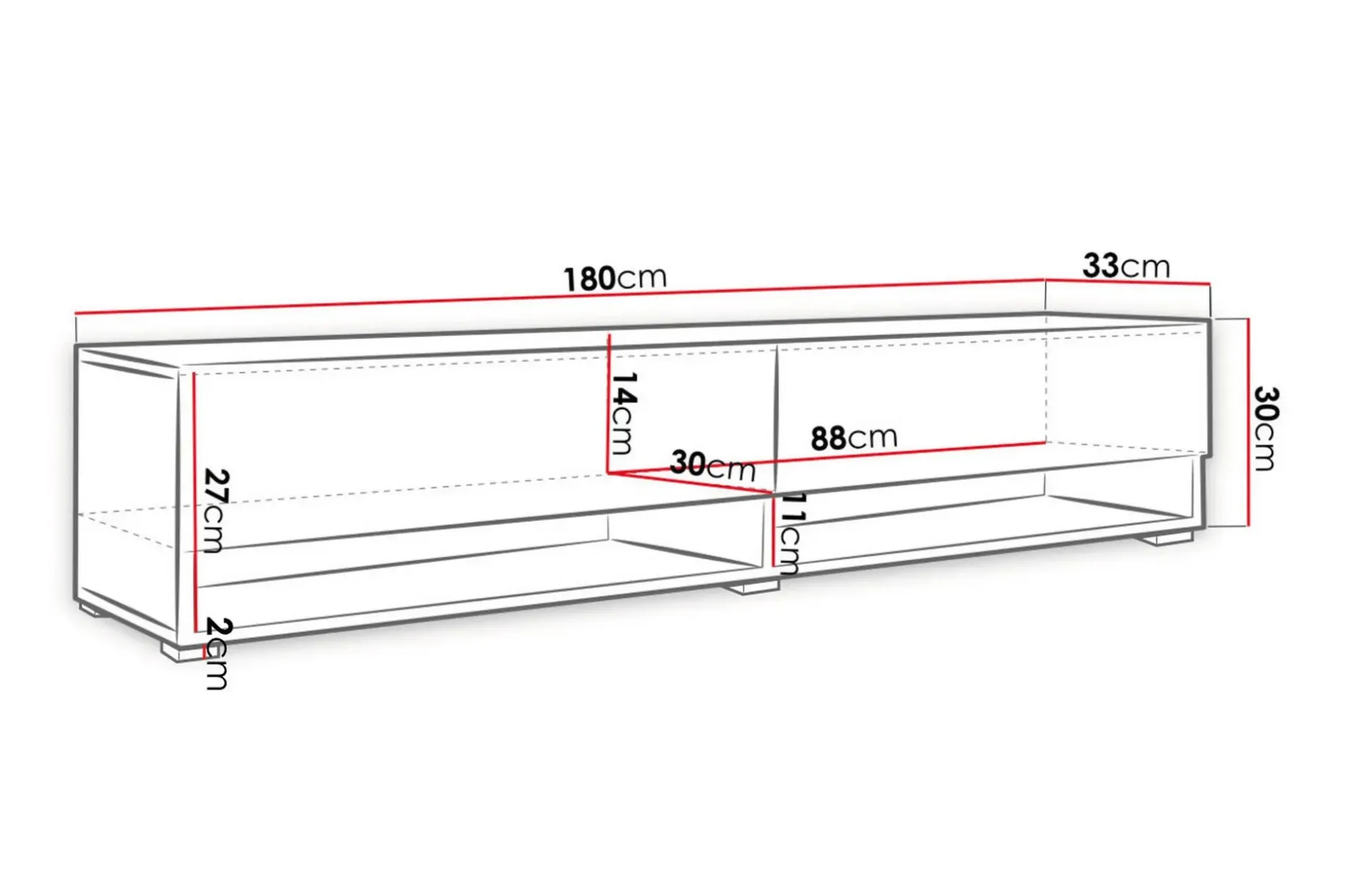 Cuguen Tv-skap 180 cm RGB LED