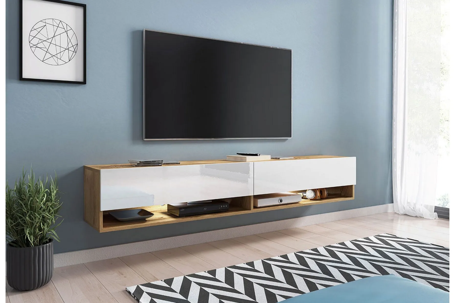 Cuguen Tv-skap 180 cm RGB LED