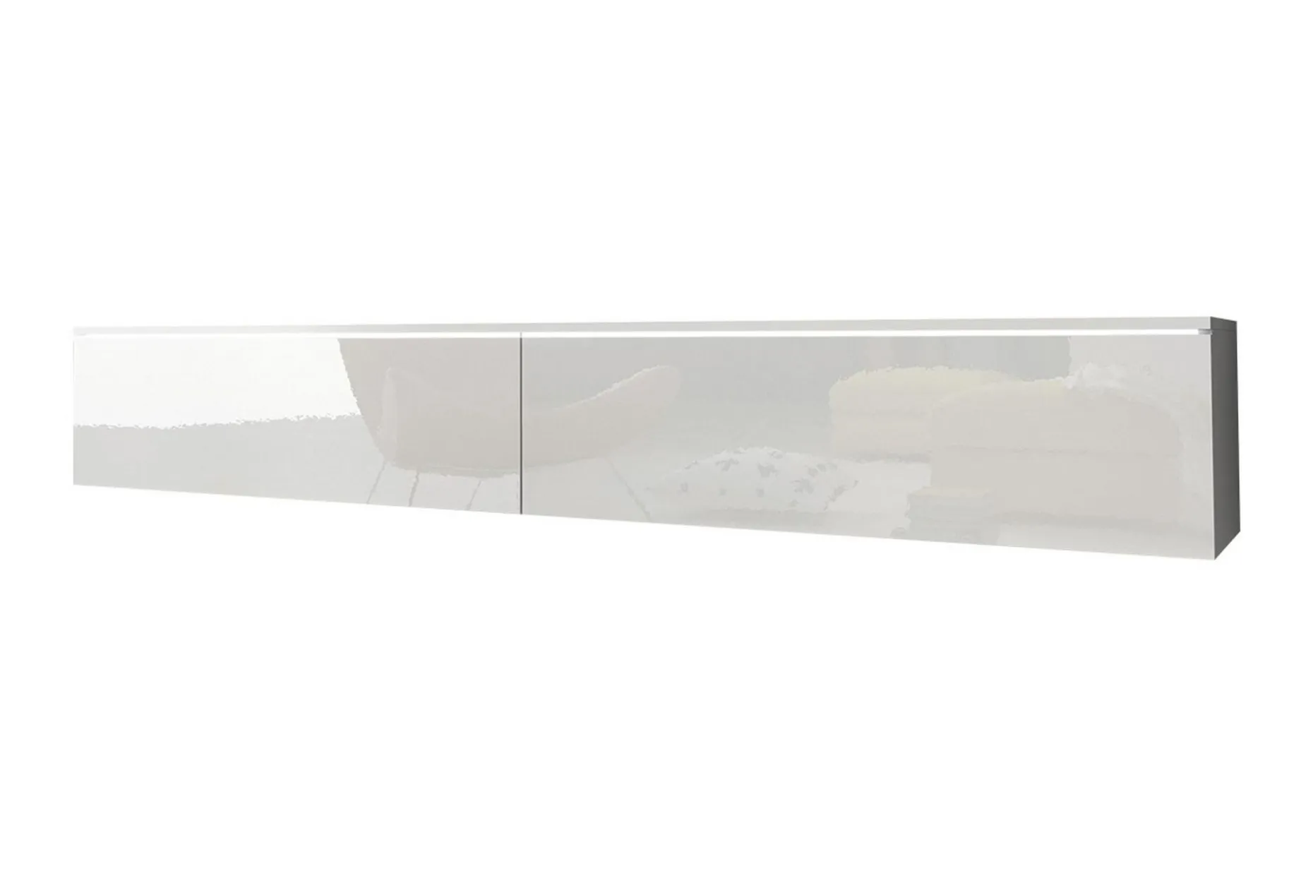 Cuguen Vegghengt TV-benk med oppbevaring 180x32x30 cm
