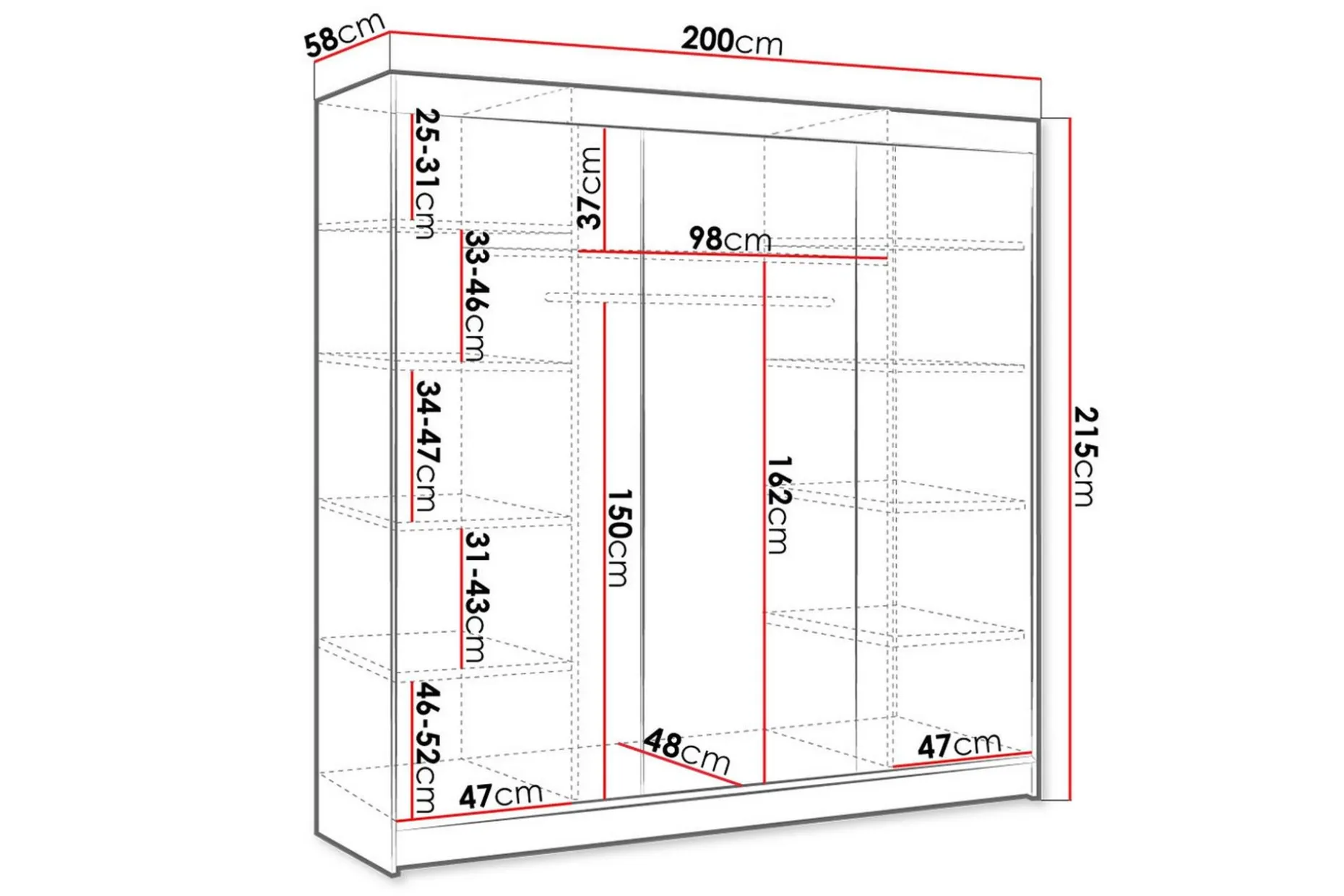 Cyria Garderobe 200x215 cm