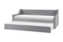Dagseng 90 x 200 cm fløyel grå MONTARGIS