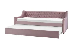 Dagseng 90 x 200 cm fløyel rosa MONTARGIS
