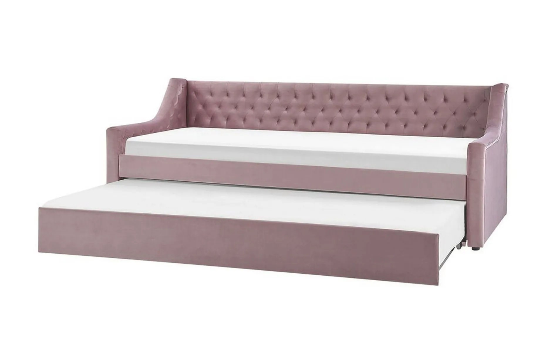 Dagseng 90 x 200 cm fløyel rosa MONTARGIS