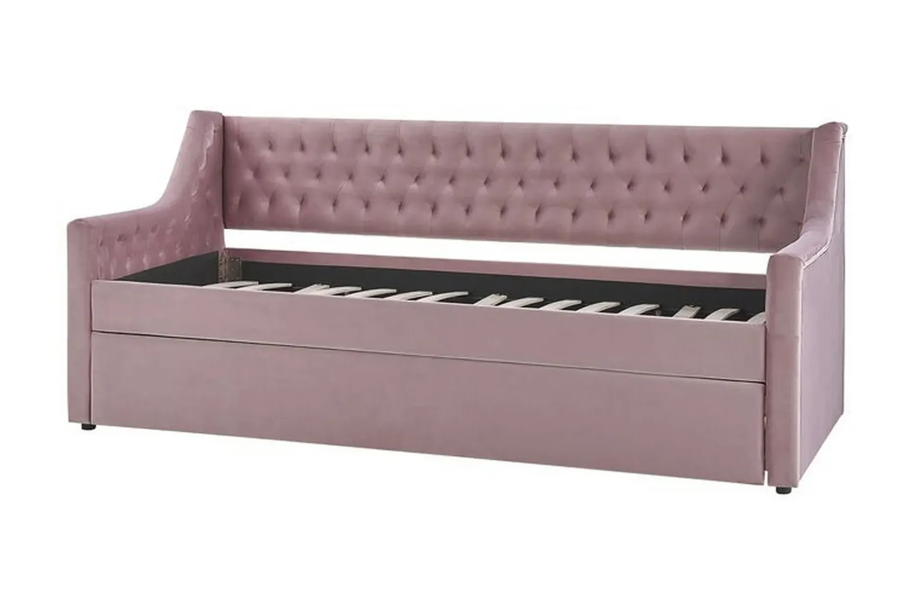Dagseng 90 x 200 cm fløyel rosa MONTARGIS