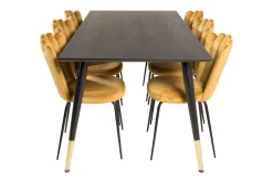 Daicy Spisegruppe 180 cm med 6 Limhamn Spisestoler Gul