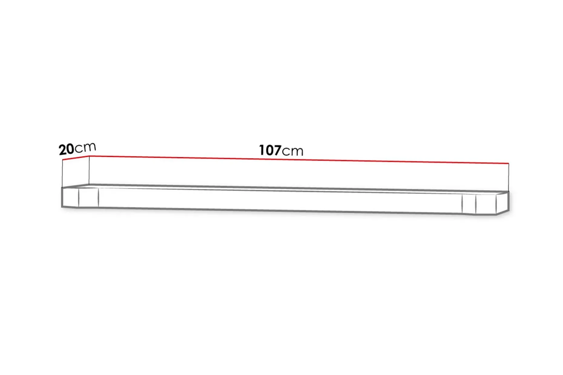 Dallas Hylle 107x4,8x20 cm