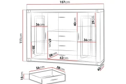Dallas Skjenk 157x43,5x111 cm