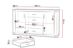 Dallas Skjenk 157x43,5x91 cm