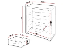 Dallas Skjenk 80,5x43,5x91 cm