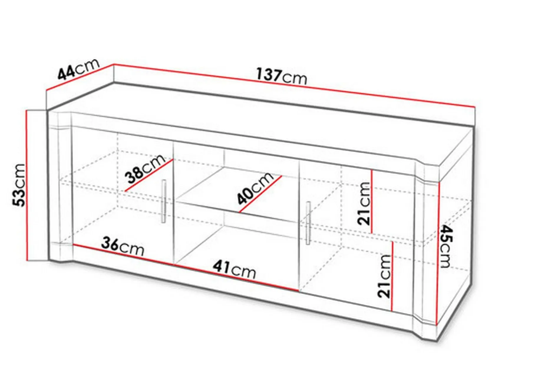 Dallas TV-benk 137x44x53 cm