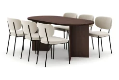 Dano Spisebord 180 cm med 6 Gemmiano Spisestoler