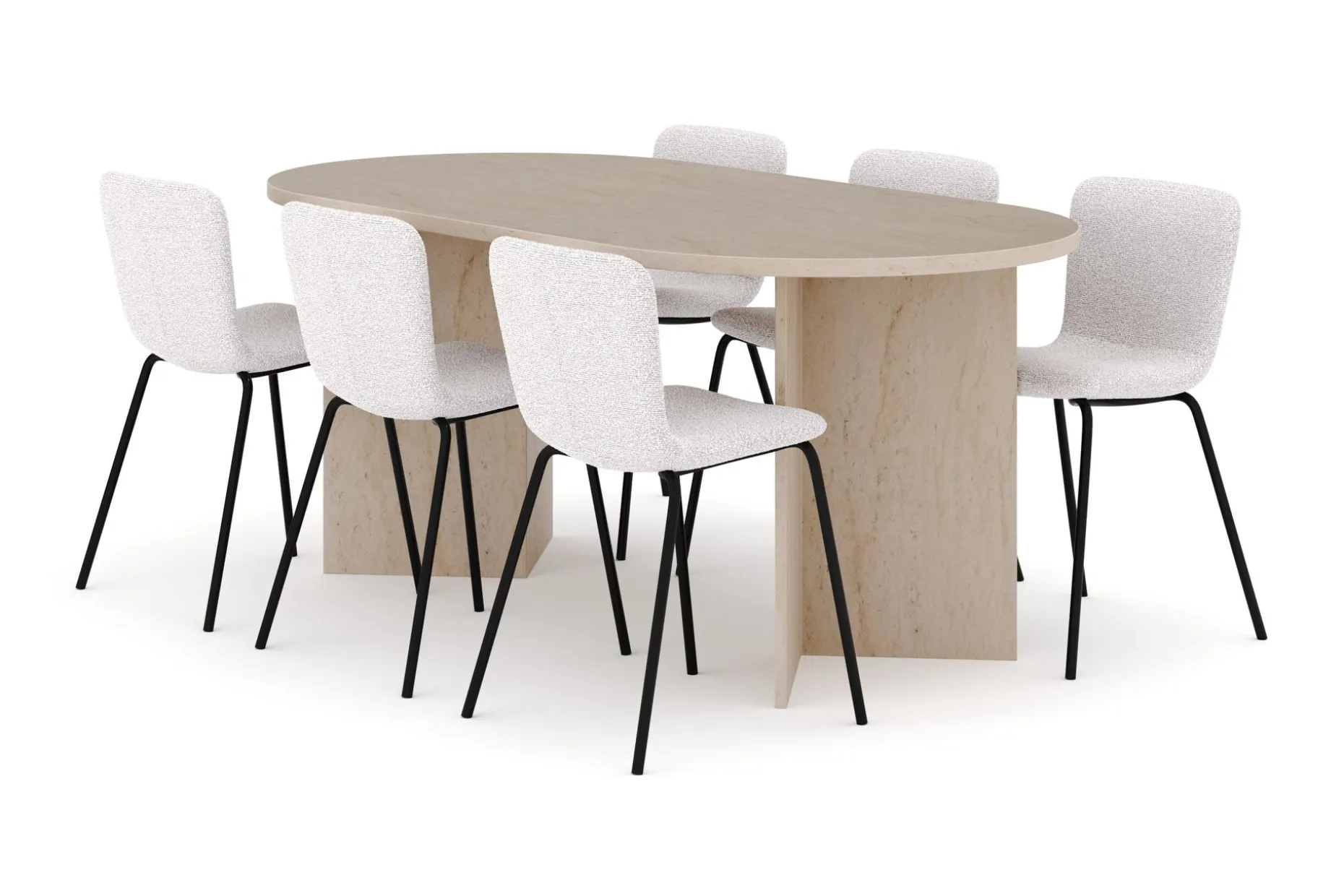 Dano Spisebord 180 cm med 6 Katy Spisestoler