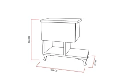 Decorotika Nattbord 46 cm med Oppbevaring Skuff + Hyller Ben