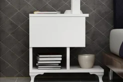 Decorotika Nattbord 46 cm med Oppbevaring Skuff + Hyller Ben