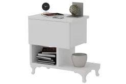 Decorotika Nattbord 46 cm med Oppbevaring Skuff + Hyller Ben