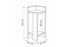 Decorta Nattbord 27 cm med Oppbevaring Hyller + Luker