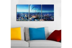 Dekorativ Canvasbilde med Klokke 3 Deler