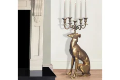 Dekorativ figur Wohnling Lysestake Greyhound Aluminium Moderne