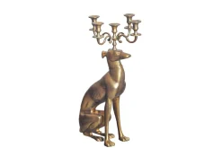 Dekorativ figur Wohnling Lysestake Greyhound Aluminium Moderne