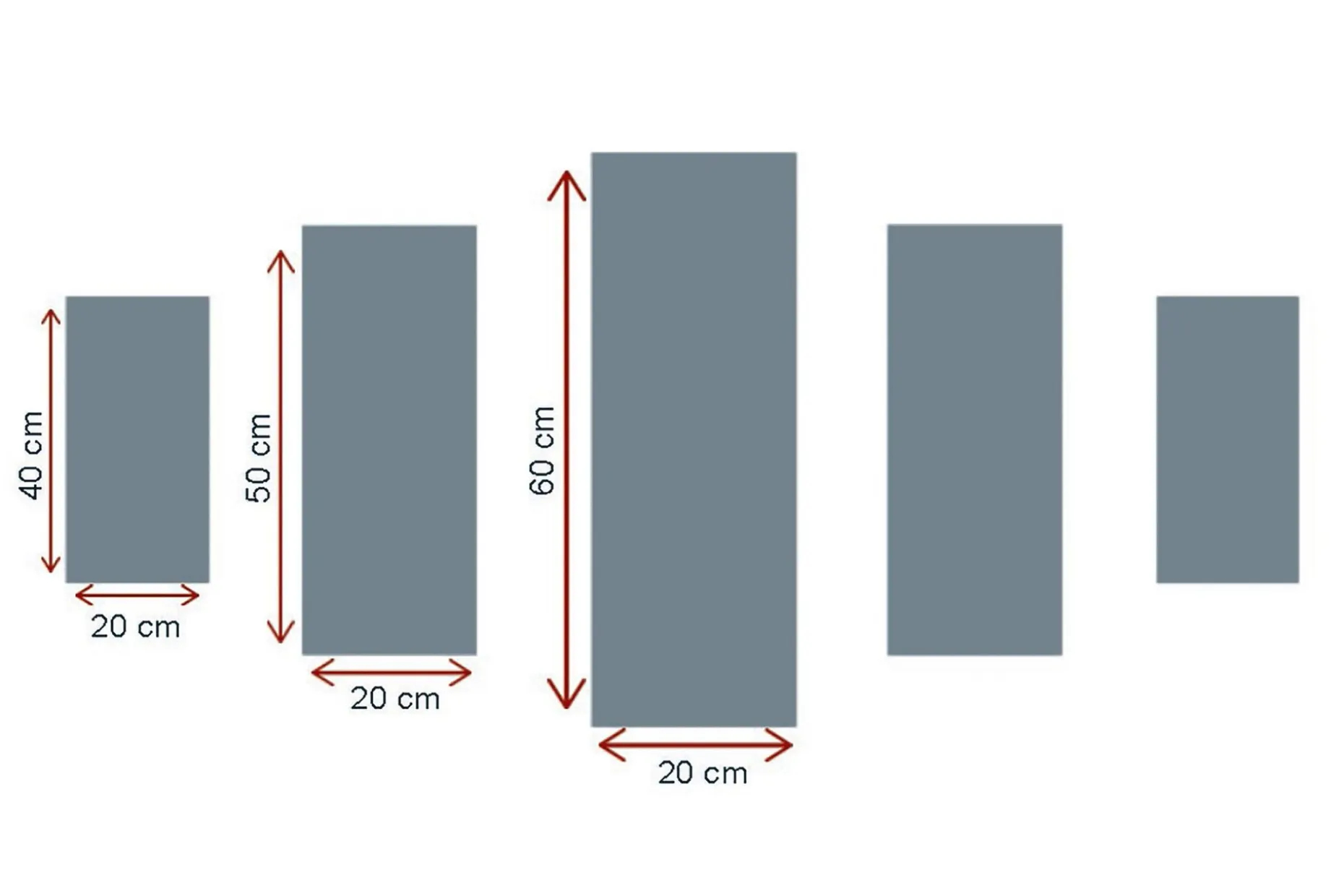 Dekorativ MDF-maling 5-Deler 20x60 cm
