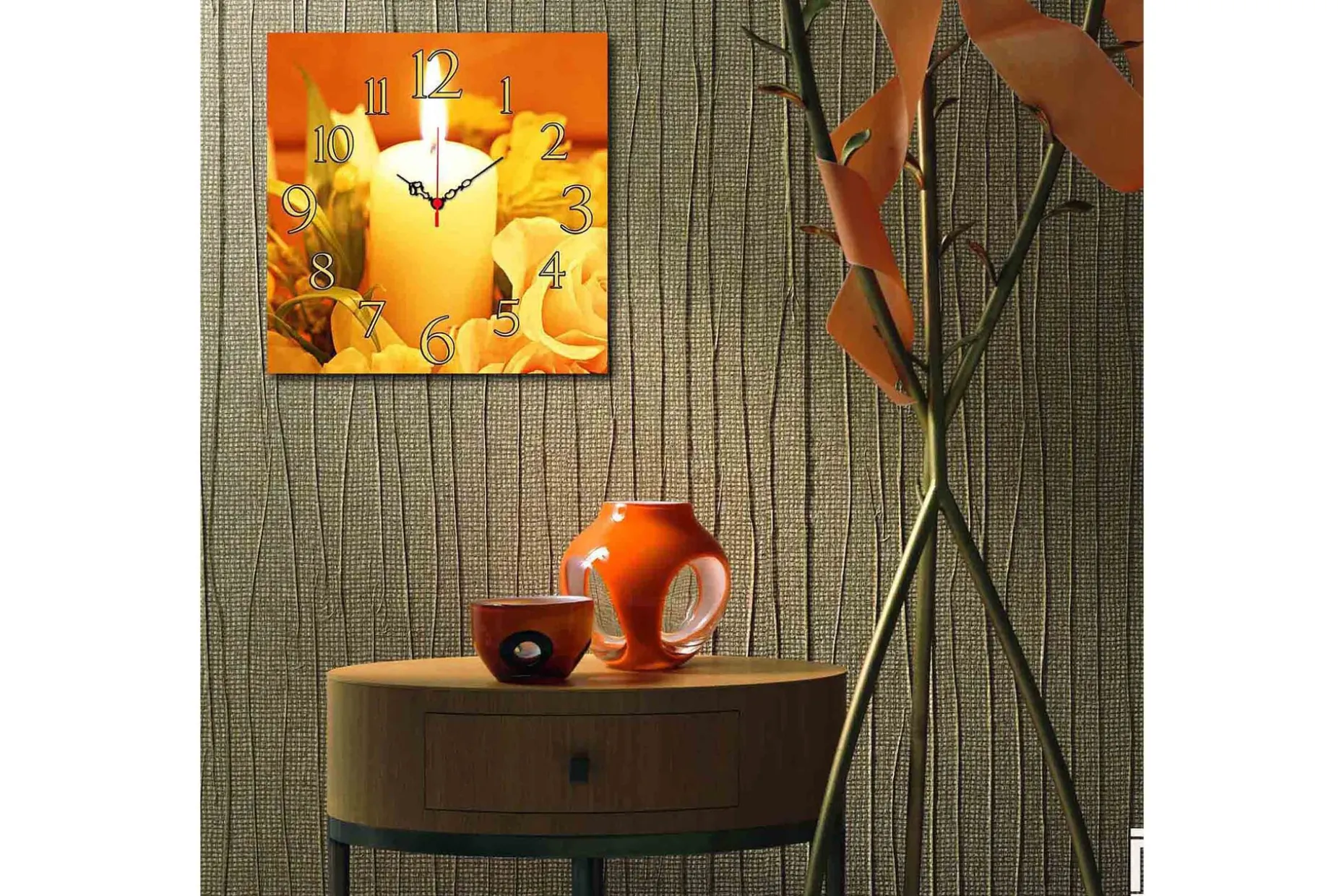 Dekorativ MDF Veggklokke 40x40 cm