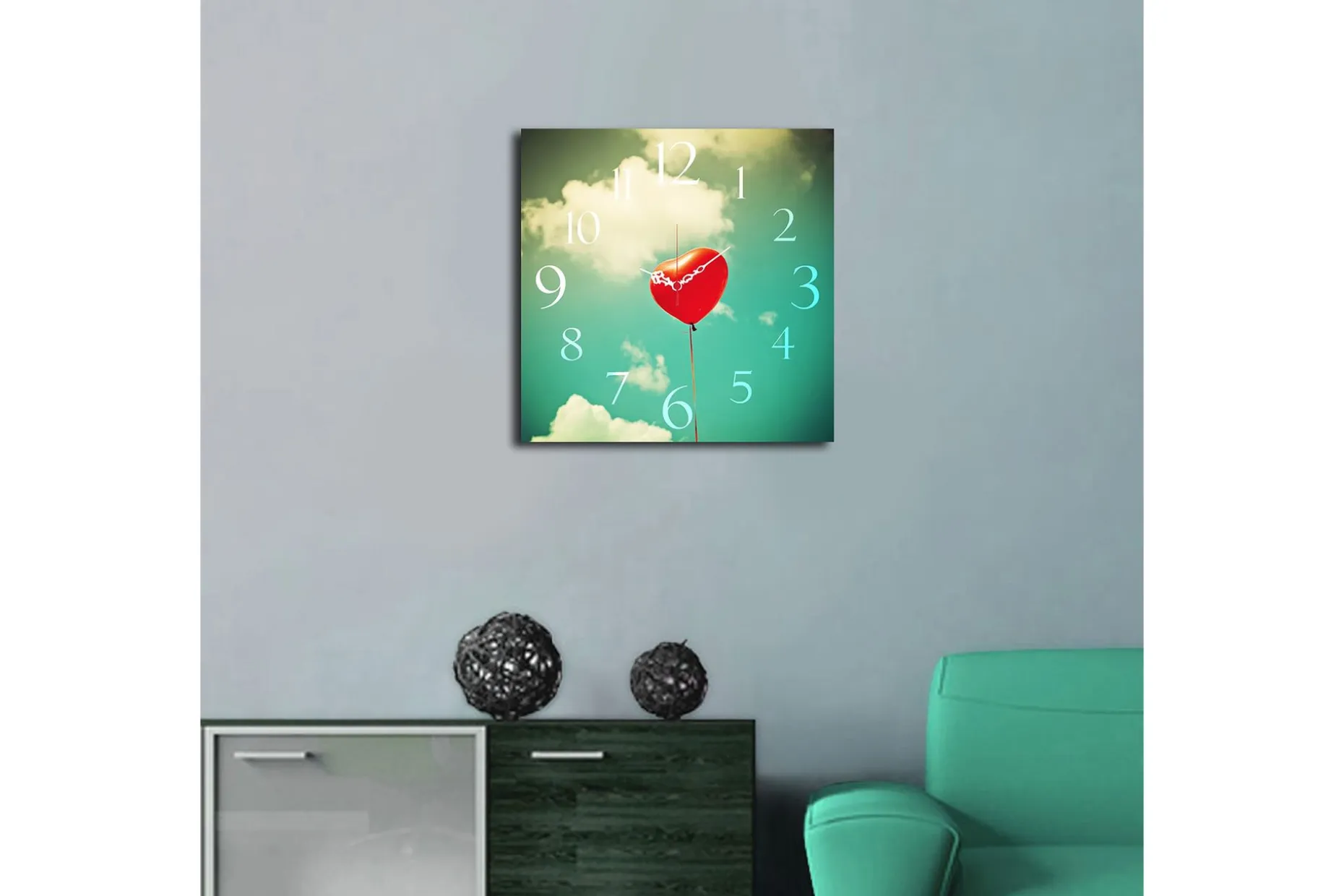 Dekorativ MDF Veggklokke 40x40 cm