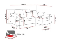 Denegal 3-seters Hjørnesovesofa