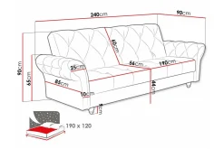 Denegal 3-seters Sovesofa