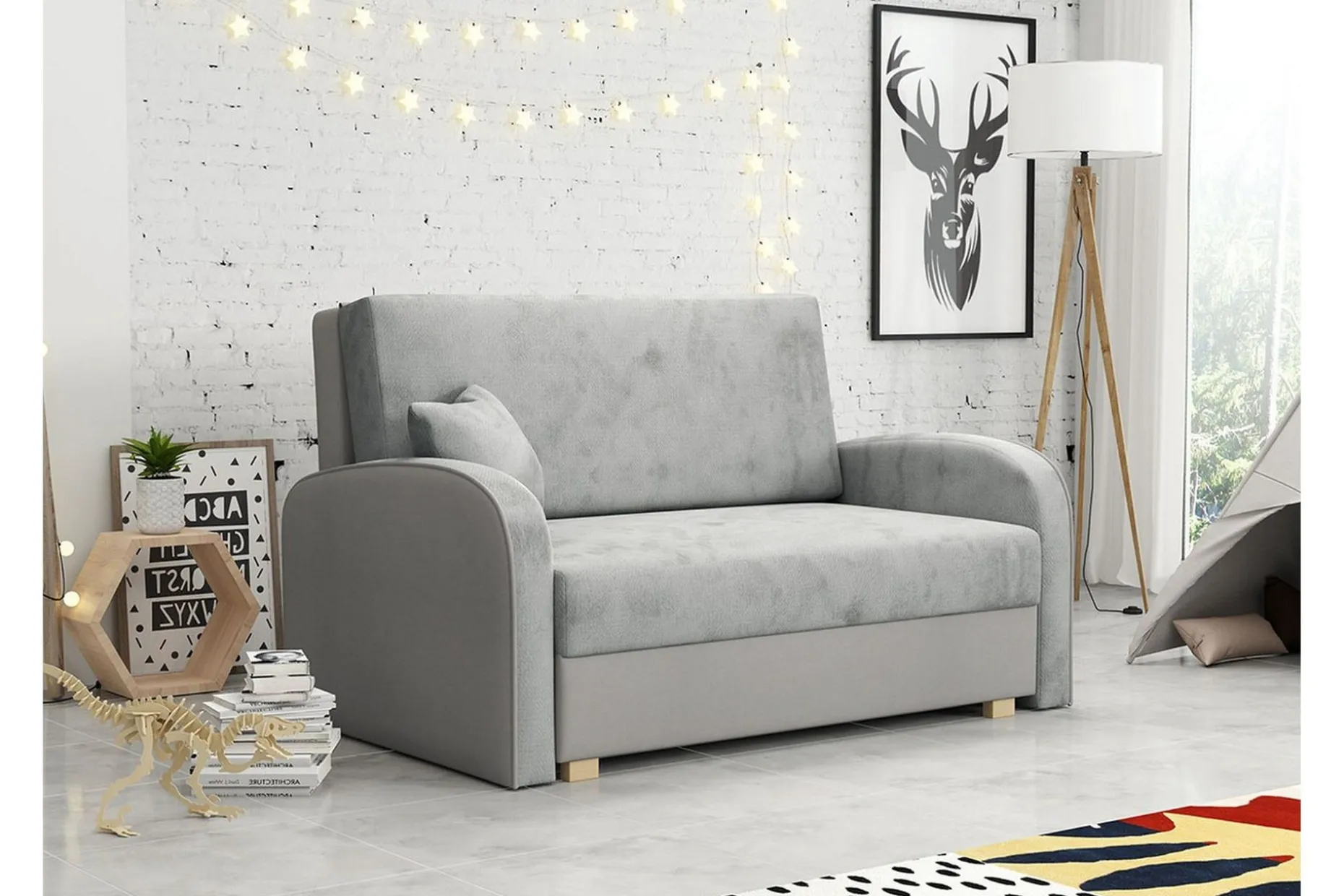 Denegal 2-sits Bäddsoffa Ljusgrå