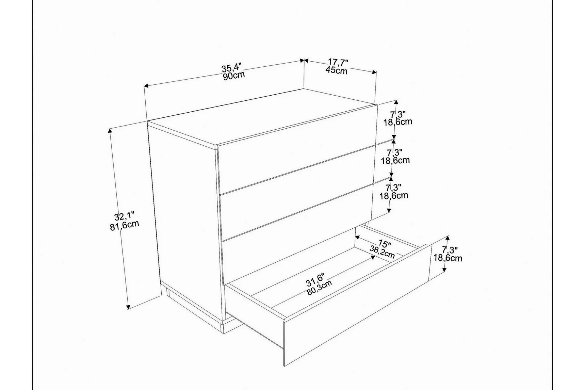 Desgrar Kommode 90x81,6 cm