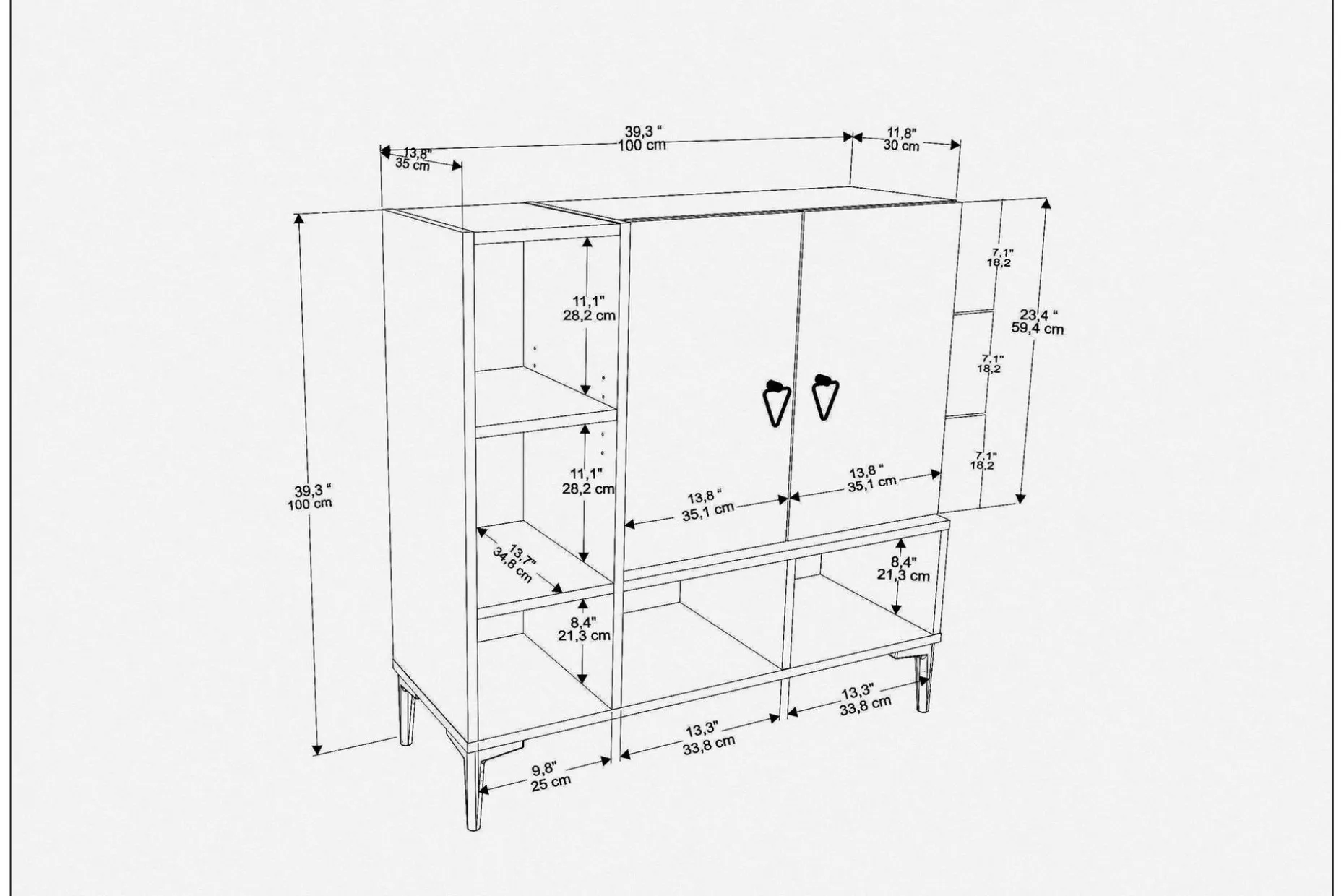 Desgrar Konsollbord 100x100 cm