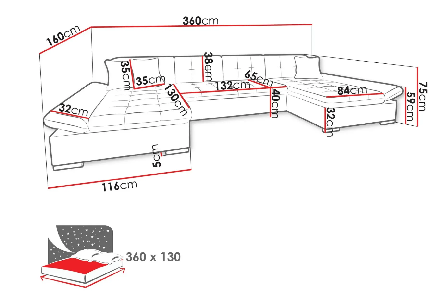 Dewitt Sofa Dobbeldivan 4-seter